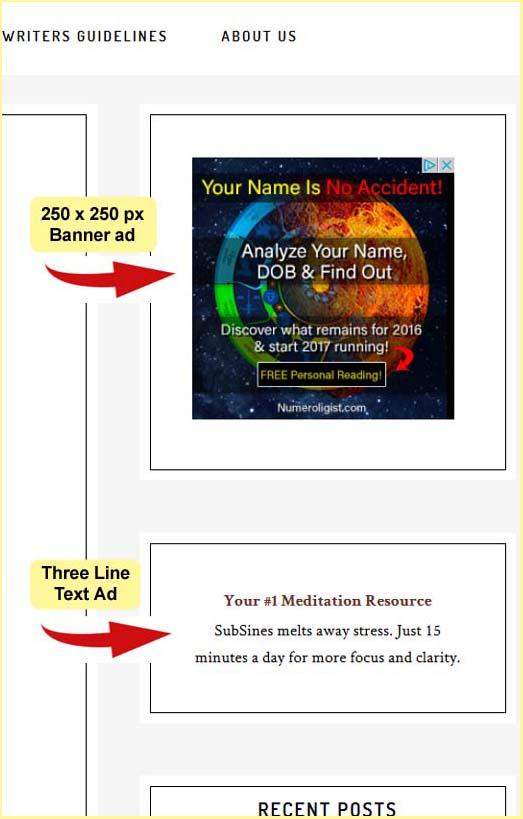 Advertising on New Age Journal